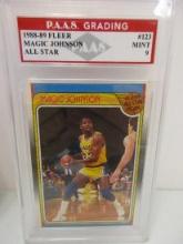 Magic Johnson LA Lakers 1988-89 All Star #123 graded PAAS Mint 9