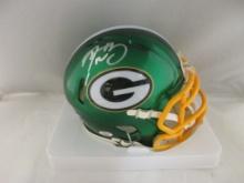 Aaron Rodgers of the Green Bay Packers signed autographed mini football helmet PAAS COA 860
