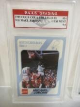 Michael Jordan North Carolina 1989 Coca Cola Collegiate #14 graded PAAS Gem Mint 9.5