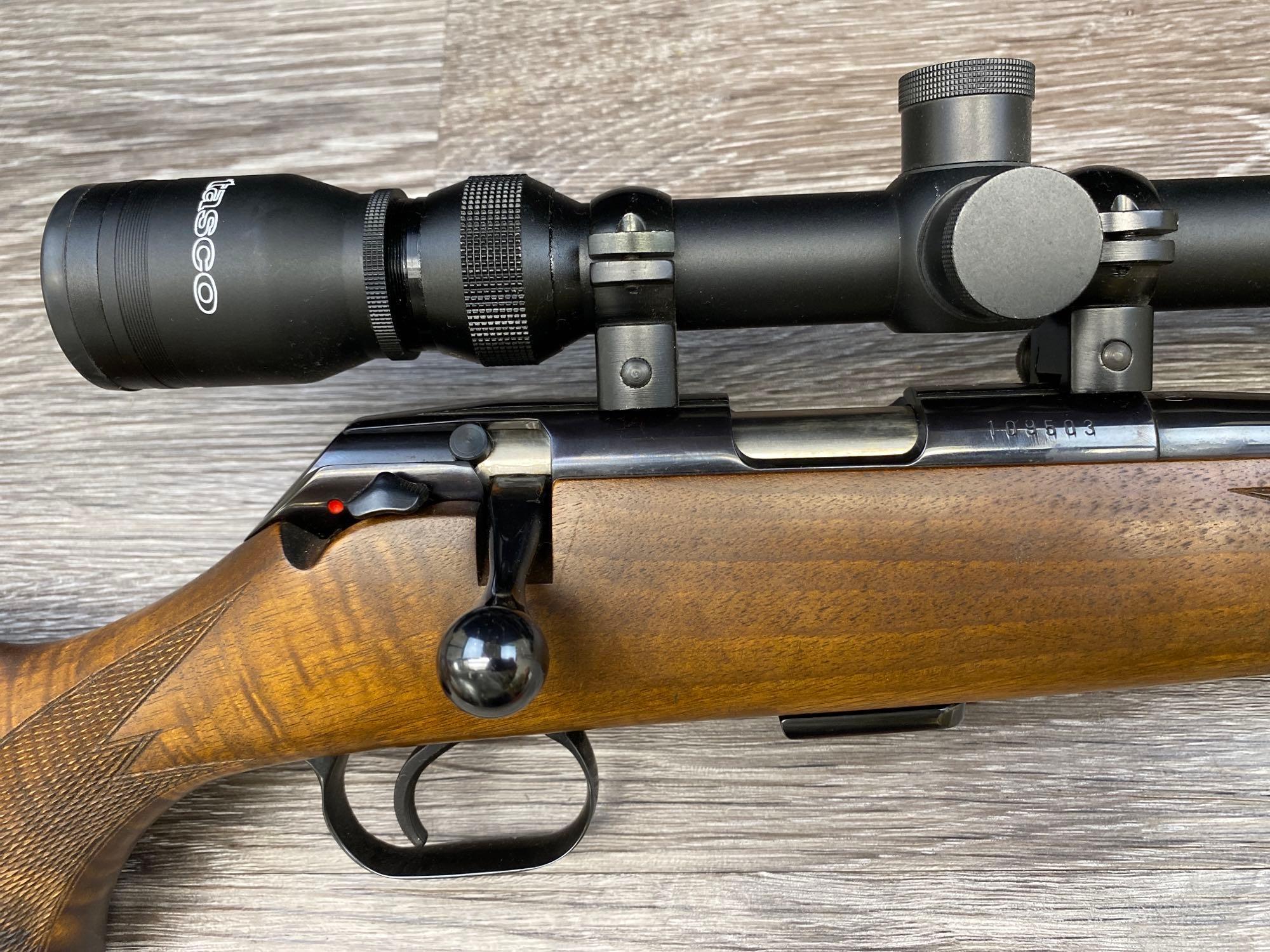 SCOPED MAUSER-WERKE LUXUS MODEL 201 .22 LR BOLT-ACTION RIFLE