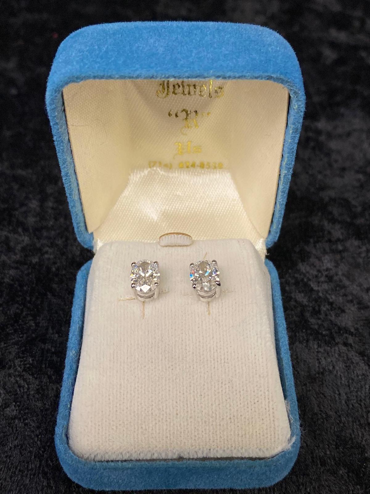 One Pair of CVD Diamond Studs in White Gold