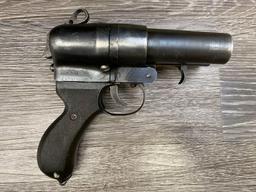 JAPANESE NAMBU TYPE 90 SxS DOUBLE-BARREL FLARE PISTOL W/HOLSTER