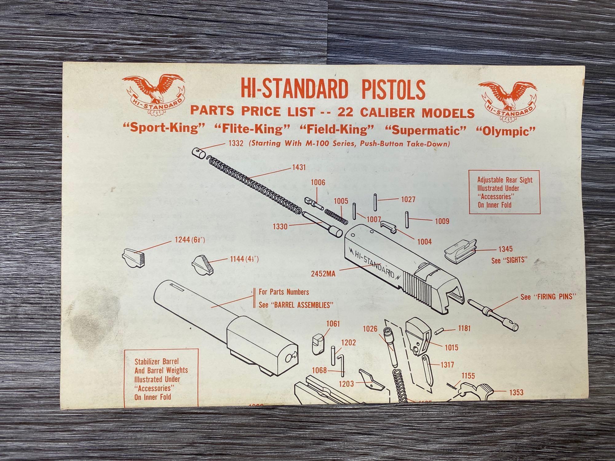 HIGH STANDARD FLITE-KING LW-100 .22 LR SEMI AUTO PISTOL