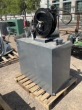 OIL TANK W/ PUMP AND HOSE REEL