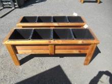 (2) 60'' X 18'' 4-POT CEDAR PLANTER BOXES (UNUSED)