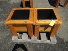 (2) 20'' X 20'' 1-POT CEDAR PLANTER BOXES (UNUSED)