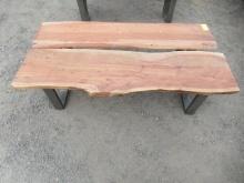 (2) 60'' X 16'' X 18'' LIVE WOOD BENCHES