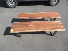 (2) 60'' X 16'' X 18'' LIVE WOOD BENCHES