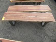 (2) 60'' X 16'' X 18'' LIVE WOOD BENCHES