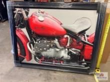 Indian Motorcycle print red gas tank