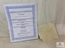1997 "Titanic" 1 Section Of First Class Wallpaper Movie Prop COA