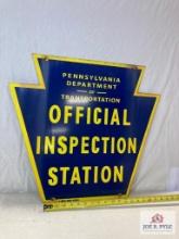 "PA Department Of Tranportation: Official Inspection Station" Sign