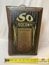 1920's "Socony 5 Gallon Harness Oil" Advertising Can