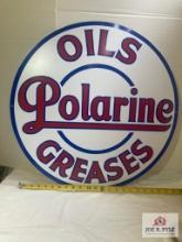 Vintage "Polarine Oils:Greases" 16" Metal Sign