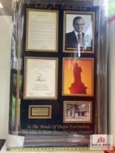 Lee A. Iacocca "Statue Of Liberty" Signed Photo Frame