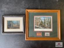 [256] Two Matted & Framed Prints - Bird Theme