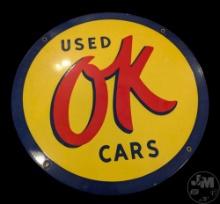 USED OK CARS PORCELAIN SIGNS