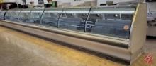 Hussmann Curved Glass Top Coil Deli Case 36ft
