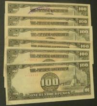 (6) 100 Peso; Japanese