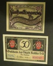 1- 25 Pfennig, 1-50 Pfennig Germany Notes