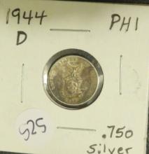1944-D Philippine 10 centavos, silver