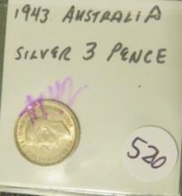 1943- Australia Silver 3 Pence