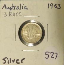 1963- Australia 3 pence, Silver