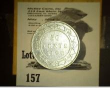1896 Queen Victoria Newfoundland Silver Half Dollar. Very Fine.