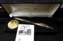 Fisher Space Pen with Medal Apollo 11 1st Manned Lunar Landing. New in box of issue.