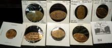 1993 D Lincoln Cent, Red BU; & (7) elongated Cents with various themes.