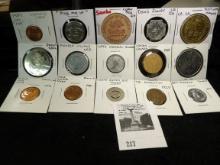 (14) Various Tokens including a Spinner; & 1989 No "VDB" Lincoln Cent, Choice BU.