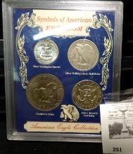 SYMBOLS OF AMERICAN FREEDOM/AMERICAN EAGLE COLLECTION: 1963 P BU Washington Quarter; 1943 P Walking