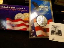 2001 U.S. Silver American Eagle with outstanding toning and stored in a specially made box and case.