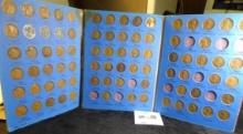 1941-1974 Partial Set of U.S. Lincoln Cents in a blue Whitman folder.