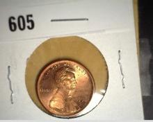 1998 P Lincoln Cent Brilliant Uncirculated Mint Error Lincoln Cent, Struck outside the hub with poss