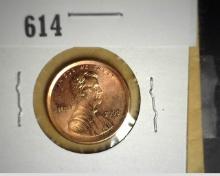 2000 P Lincoln Cent Brilliant Uncirculated Mint Error Lincoln Cent, Struck outside the hub with poss