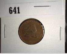 1857 U.S. Flying Eagle Cent, Fine.