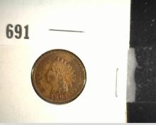 1901 Indian Head Cent, Red & Brown AU.