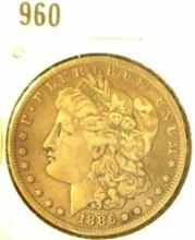 1886 O Morgan Silver Dollar, Fine.