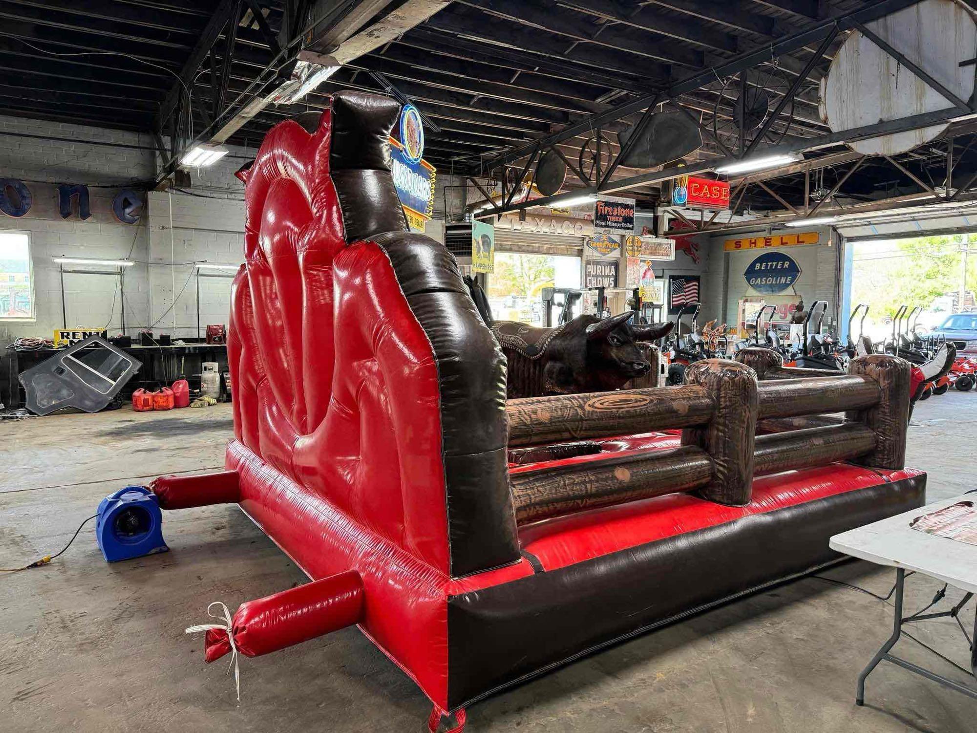 INFLATABLE BULL RIDE WITH BLOWER