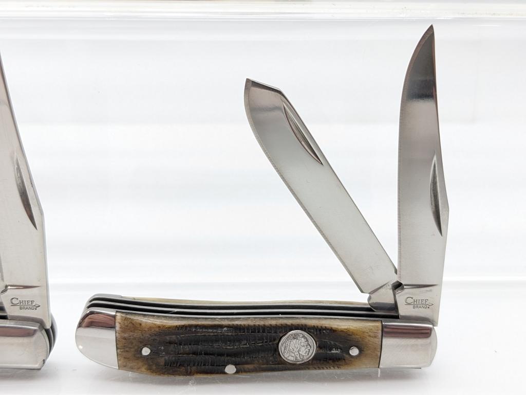 (5) Chief Brand & Frost Cutlery Pocket Knives