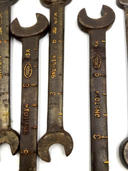 (8) Vintage Ford Script Wrenches