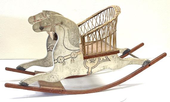 Antique Victorian Wooden Child's Rocking Horse