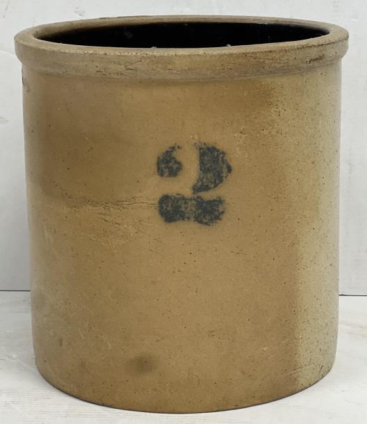 Antique Clark 2-Gallon Stoneware Glaze Crock
