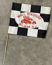 Vintage Wall Stadium Auto Races Checkered Flag