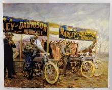 David Uhl Harley-Davidson "Starting Line" Giclee