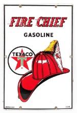 Texaco Fire Chief Gasoline Porcelain Pump Plate
