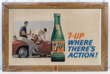 Vintage 7-UP Cardstock Advertising Sign