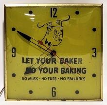 Vintage Baker Advertising PAM Clock