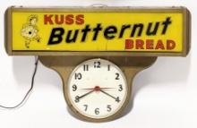 Vintage Kuss Butternut Bread Advertising Clock